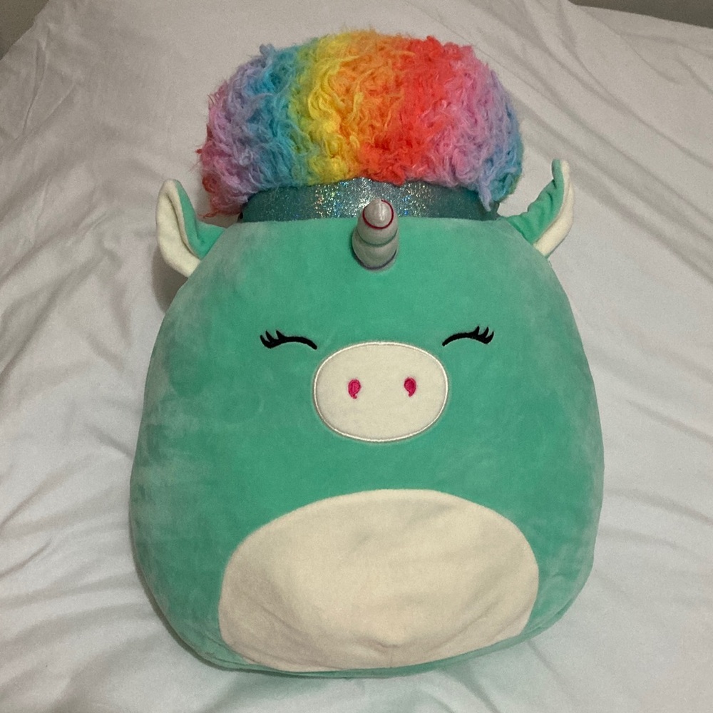 Squishmallows Rainbow Afro Unicorn Plush